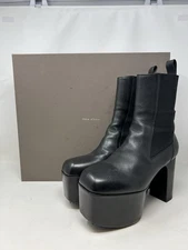 RICK OWENS / KISS BOOTS / Kiss Boots Black Leather Size: SIZE 40