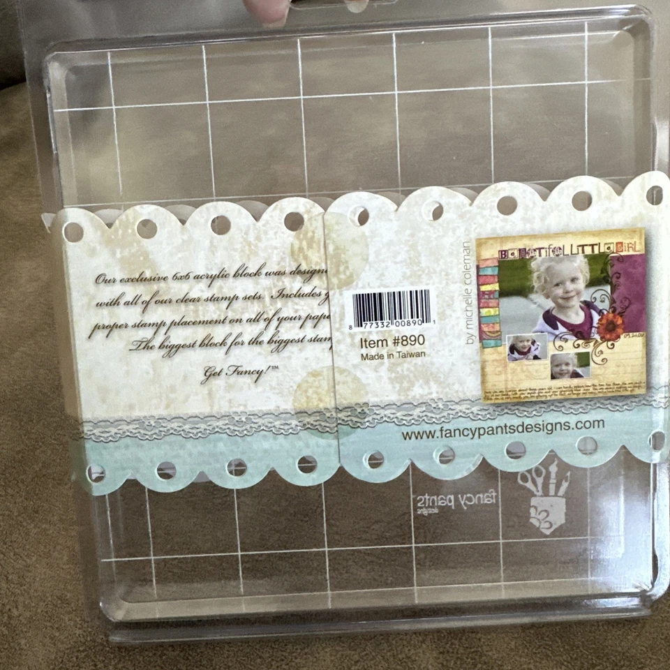 "Nuevo bloque acrílico de diseño de pantalones de lujo con cuadrados de línea de cuadrícula #890 6""x6""" Foto 2 de 4