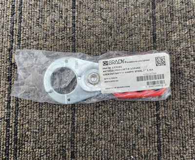 (QTY 4) Brady 133161: Safety Lockout Hasps 4-1/2'' Length  Red Steel