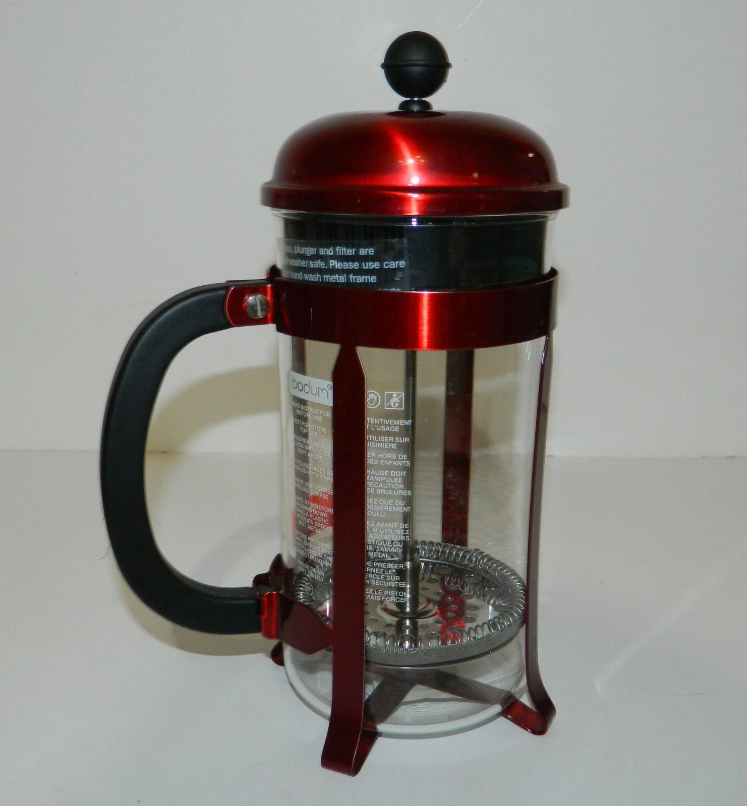 NEW BODUM CHAMBORD 8-Cup 34oz FRENCH PRESS Coffeemaker Candy Apple Red Metallic