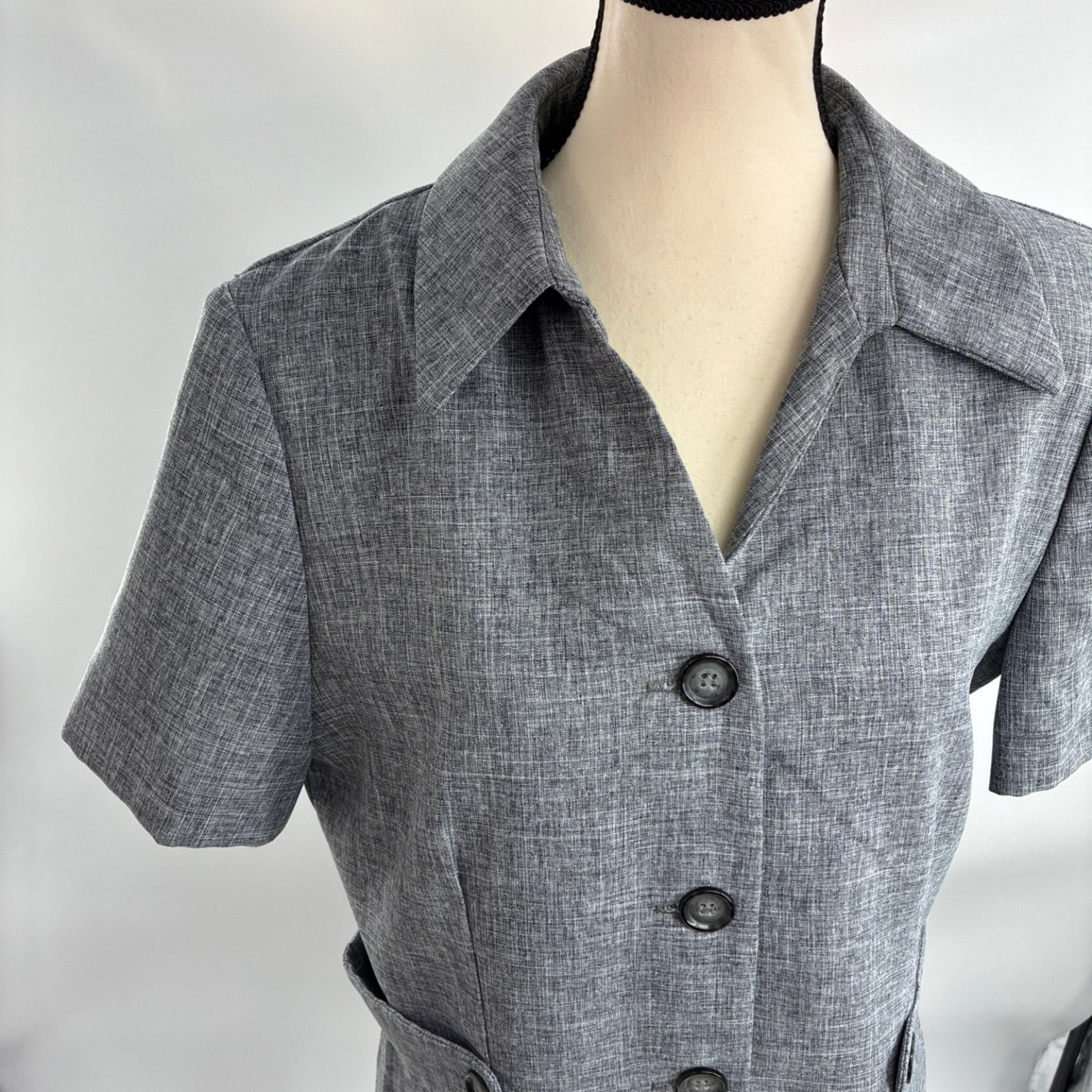 Perceptions Women's Gray Size 12 Button Front Sho… - image 3