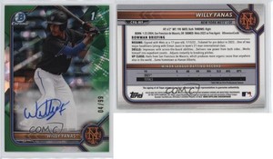 2022 Bowman Chrome Prospect Green Atomic Refractor /99 Willy Fanas #CPA-WF Auto