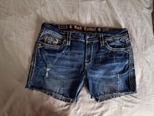 Rock Revival Sukey Dark Blue Distressed Denim Shorts