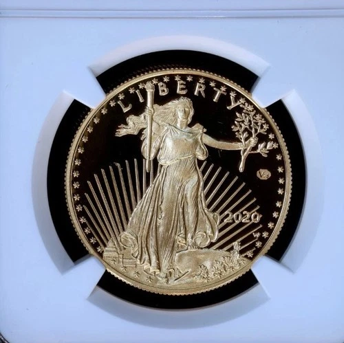 2020-W $50 Gold Eagle V75 — PF70 UC, First Strike, 1/1,945