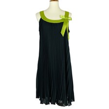 Vtg Y2K Robbie Bee Trapeze Dress Sz 10 Sheer Black Pleated Hoco Event Whimsigoth