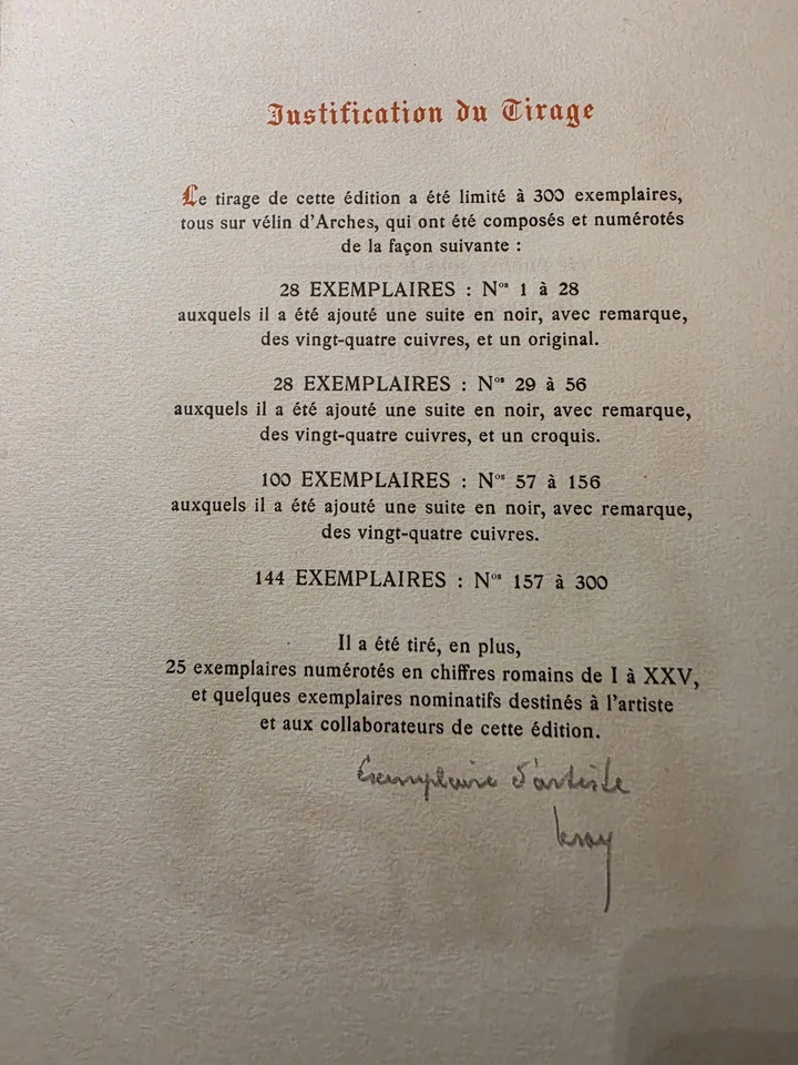 Les Deux testaments de Maistre François Villon. Gravures par Maurice Leroy 1944 - Photo 3/4