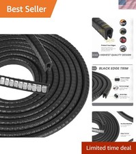 10 Feet Rubber Edge Trim Black Small for 1/16 to 1/8 Inch Edges, Safe Stylish
