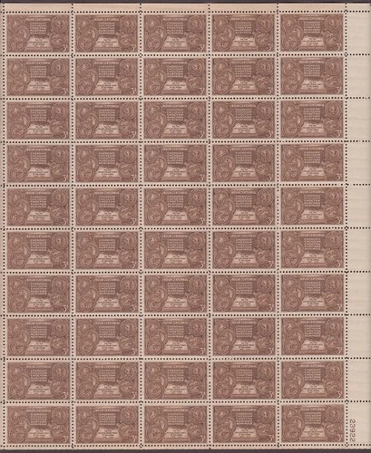 US, 972, AMERICAN INDIAN, FULL SHEET OF 50, MINT NH, 1940'S COLLECTION