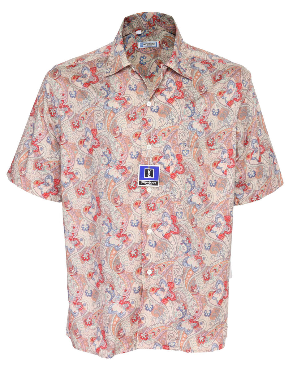 NWT Auth YVES SAINT LAURENT short sleeve SHIRT cotton NWT Auth YVES SAINT LAURENT short sleeve SHIRT cotton