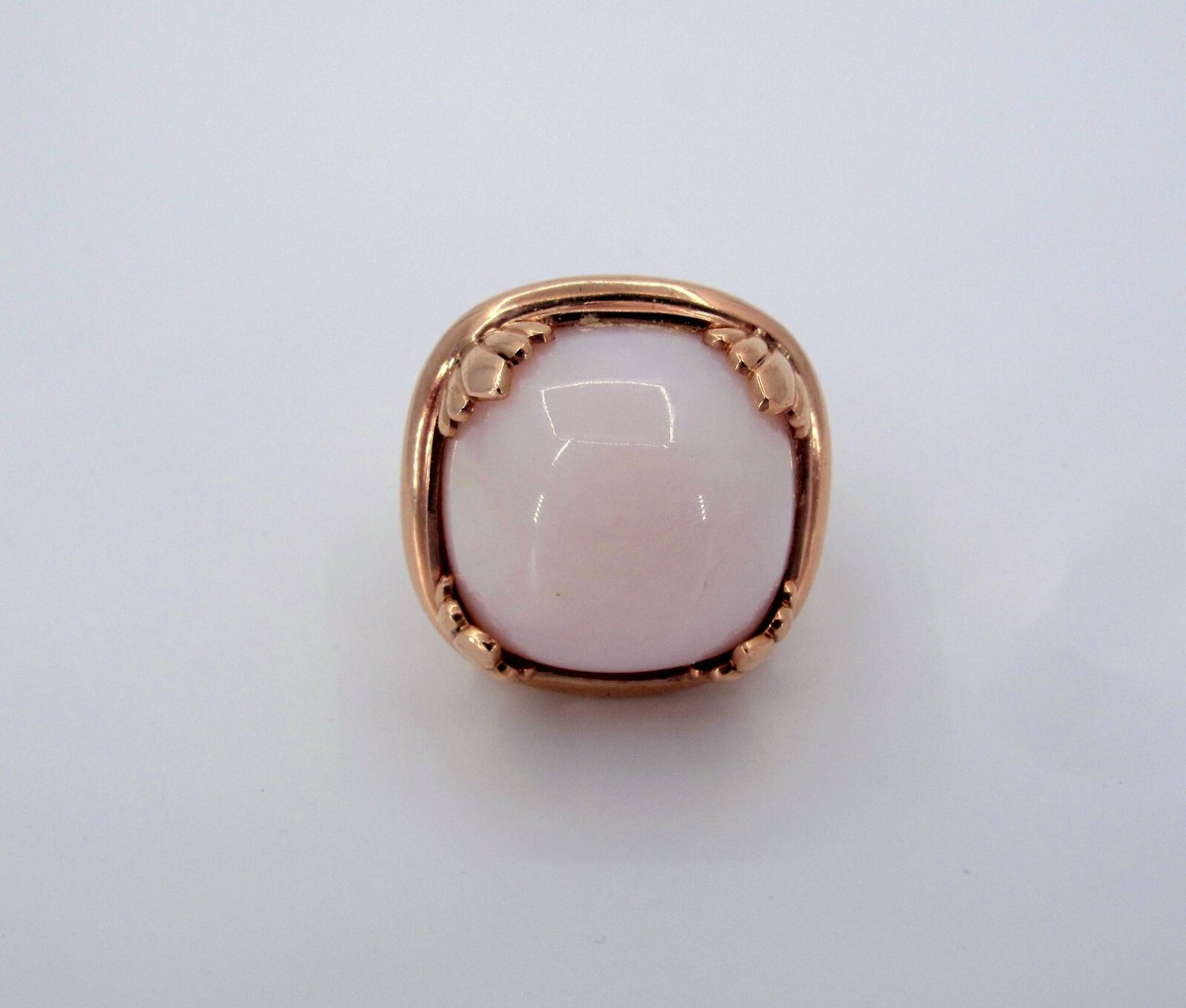 Superb 14k Rose Gold Lynda Levy Large Rose Chalcedony Ladies Ring