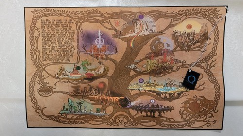 Mapa de tela hecho a medida God of War Ragnarok de Yggdrasil 9 reinos (grande) - Imagen 1 de 5