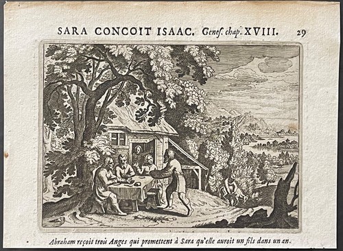 Abraham Erhält Drei Engel Nach Matthäus Merian (1593-1650) Xvii Israel - Bild 2 von 4