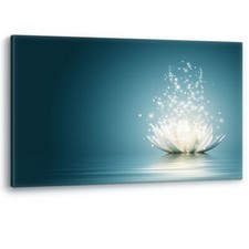 Lotus Flower on Water Sparkle Luxury Canvas Wall Art Picture Print