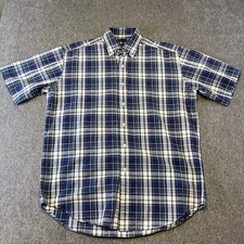 VTG Ralph Lauren Plaid Short Sleeve Button Down Shirt Cotton Casual Mens S
