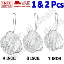 Chip Pan Fryer Baskets Strainer Mesh Wire Round Frying Buckets Fries ST14018 A