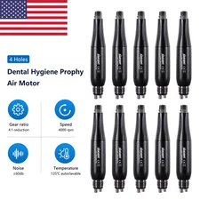 SANDENT 1-10*Dental Hygiene Prophy Handpiece Air Motor 4Hole 4:1 Cone 360°Swivel