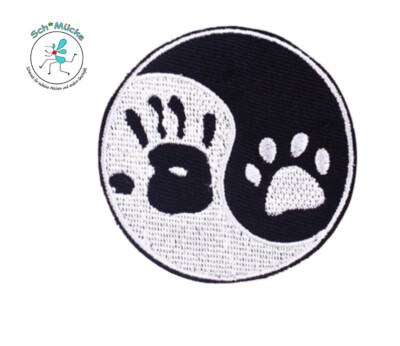 Aufbügler Yin Yang Hand Pfote Tai-Chi Tiere Talisman Geschenkidee Glücksbringer