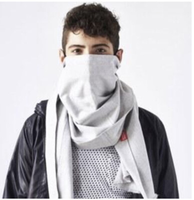 Scough Scarf Jasper Gray + 1 Filter Unisex Pollution Protection
