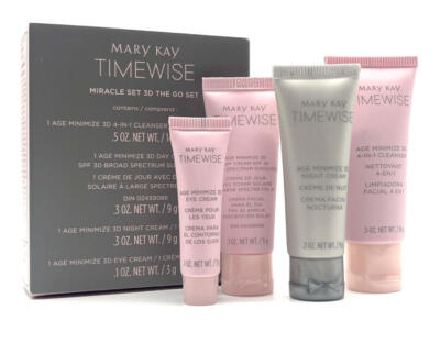 Mary Kay TimeWise Miracle Set 3D The Go Set (Travel Size) expired Combo to Oily