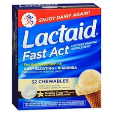 Fast Act Lactose Intolerance Relief Chewables 32 tabs By Lactaid