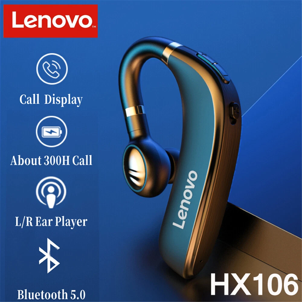 Lenovo-Auscultadores Bluetooth Sem Fio Originais, Auscultadores