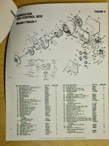 HOMELITE GENERATOR PARTS LIST MANUAL 176A35-1 # 24957 - Foto 2 di 4