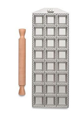 Ravioli Maker Mold, Made in Italy, Makes 2-Dozen 2-Inch Squares, Matte