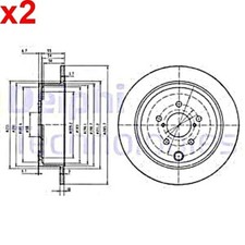 2X DELPHI Bremsscheibe Für SUBARU Brz Forester Impreza Legacy V 26700-FG000