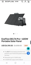 EcoFlow DELTA Pro 3600Wh Portable Power Station+400W Solar Panel Solar Generator