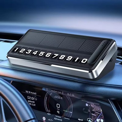 Solar Car Temporary Parking Card Phone Number Plate Hidden Interior Accessories