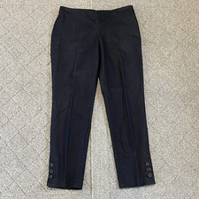 Talbots Chatham Pants Womens Size 6 Blue Ankle Pant Stretch Buttons Preppy