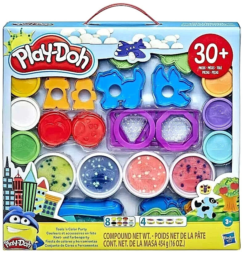 Play Doh Tools & Colour Party Pack Set 30+ Pcs New Kids Art Activity Xmas  Toy 3+