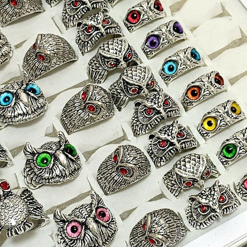 Wholesale 30pcs Assorted Owl Ring Design Eyes Animal Finger Rings ...