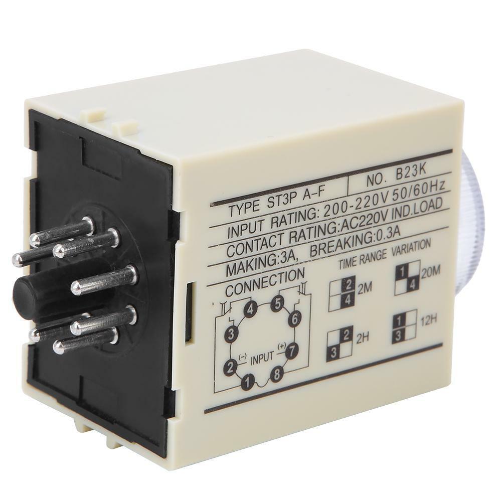 ST3PA-F AC220V Knob Control Power On Time Delay Relay Timer  2min/20min/2h/12h