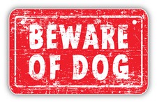 Beware Of Dog Vinyl Sticker Decal