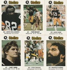 Vintage 1980's Pittsburgh Steelers Coca Cola, Kiwanis Club, Police Trading Card