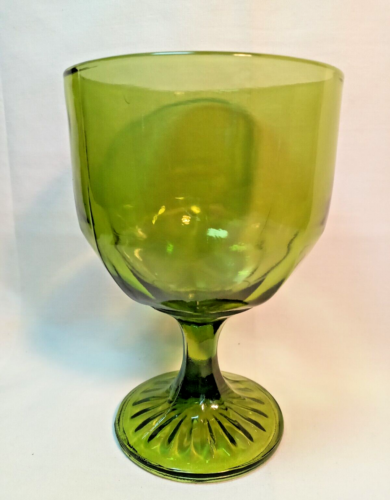 1982 World's Fair Green Glass Goblet Knoxville Tennessee 6” Tall  RR5 Chalice - Picture 1 of 8