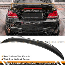 For 2007-13 BMW E82 125i 135i 1M PSM Style Real Carbon Fiber Trunk Spoiler Wing