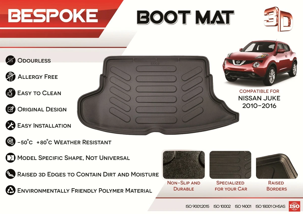 Fits Nissan JUKE 2010 2016 Tailored Rubber Boot Liner Fitted Mat