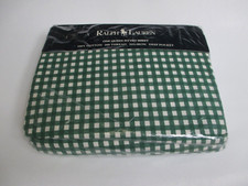New Ralph Lauren Medium Gingham Forest Green Fitted Sheet - Queen