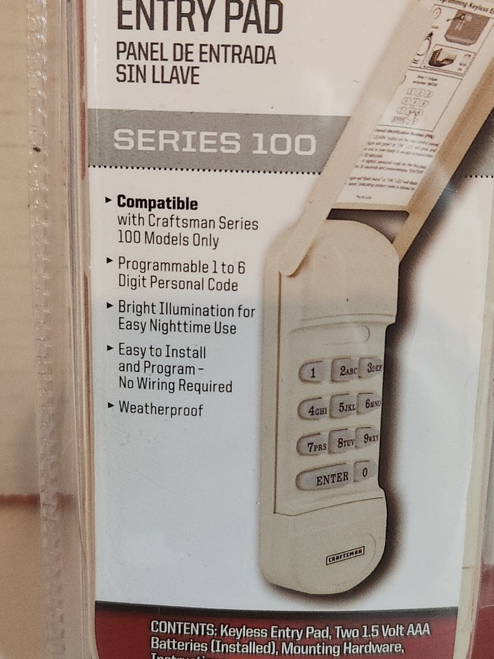 NEW! Craftsman 57939 Wireless Keyless Entry Pad Garage Door "Series 100