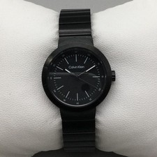 Calvin Klein Precise Womens Watch 25mm Black Stainless Bracelet New Battery 6"
