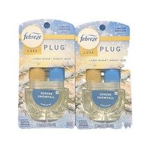 2x Febreze Plug Cedar Wood / Winter Mint Limited Edition Scented Oil Refill
