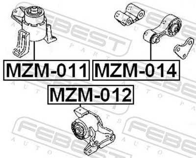 Für FEBEST MZM-011 RIGHT ENGINE MOUNT (HYDRO)