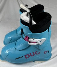 Alpina Kids' Duo 1 Blue White Girl Ski Boots 195 Junior Size 12.5 D1