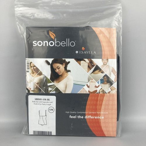 Sonobello Isavela Compression Body Suit With Suspenders Small Black