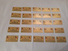 Lot of 25 PERMA PLATE  Blank Metal SOCIAL SECURITY Card Name & SSN BRASS FLAGS