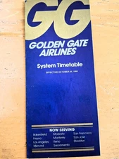 Golden Gate Airlines System Timetable October 26, 1980