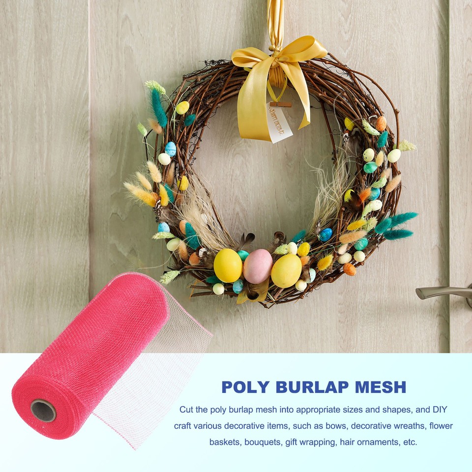 3pcs 10 Inch Poly Burlap Mesh for Wreath Mesh Ribbon 10 Yard, Bright ...