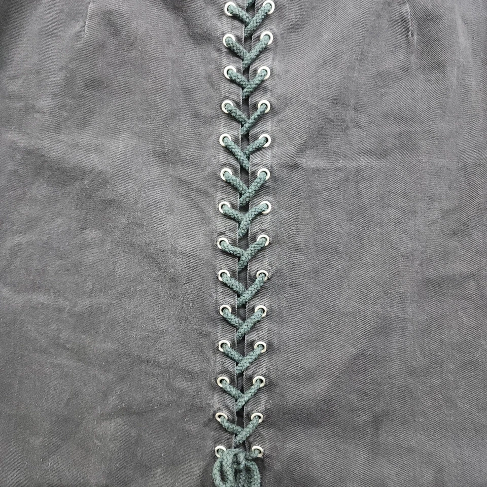 Falda Jordache Vintage Años 80 Para Mujer 9/10 Desteñida Negra Denim Lápiz Con Cordones Cremallera Trasera Foto 3 de 4